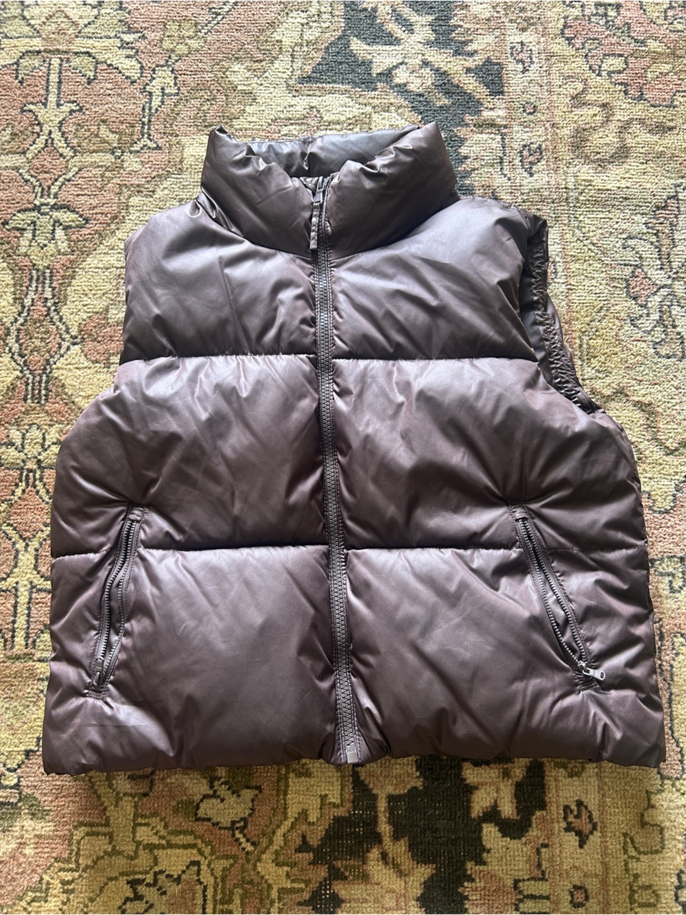 Old Navy Brown Quilted Puffer Vest